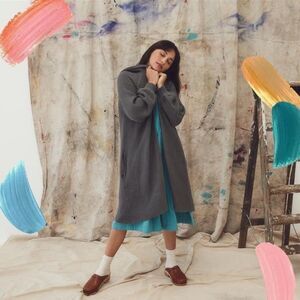 Wares by Olli Ella The Flora Moss Knit Cardigan in Grey